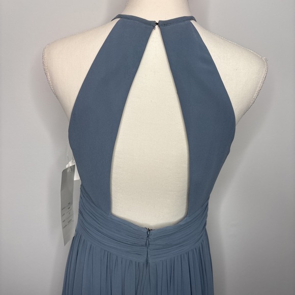 Bill Levkoff SAMPLE Halter Dress Women's 8 Blue Bridesmaid Prom Formal - Picture 8 of 14